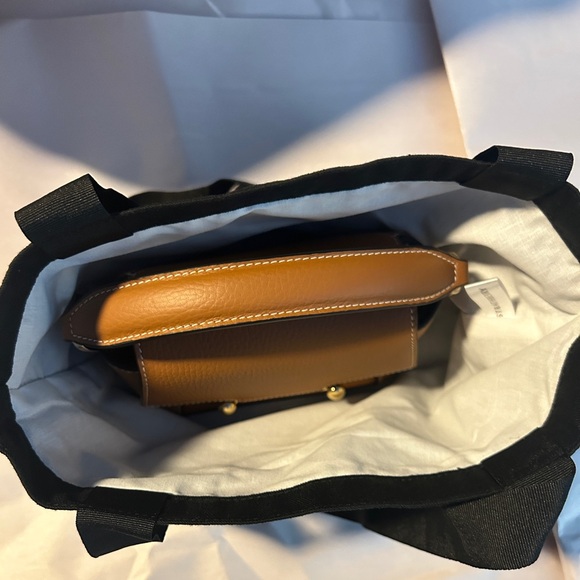 NWT STRATHBERRY Mosaic Nano Leather Top-Handle Bag Tan with Vanilla Stitch - Picture 9 of 15